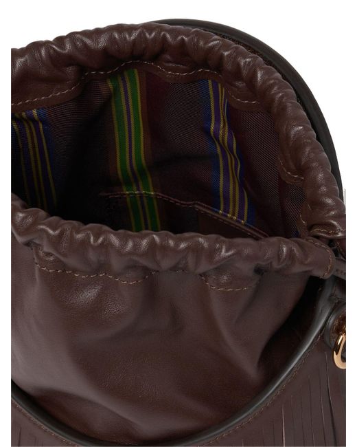 Bolso bucket saturno con flecos Etro de color Brown