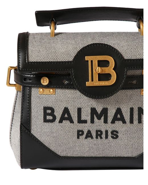 Balmain Black Bbuzz 23 Canvas Top Handle Bag
