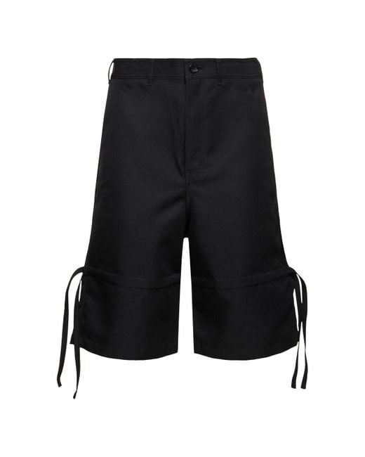 Shorts in twill di Comme des Garçons in Black da Uomo