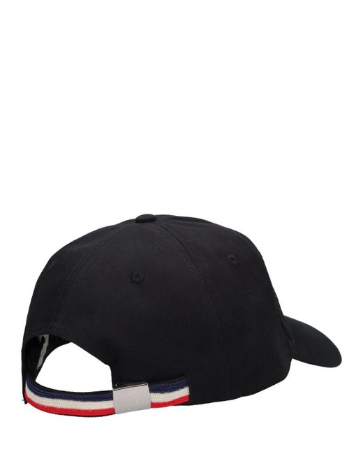 Gorra de baseball de algodón con logo bordado Moncler de hombre de color Black