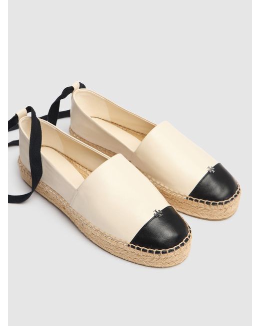 Tory Burch Black Damen 20Mm Lederespadrilles „Cap-Toe“