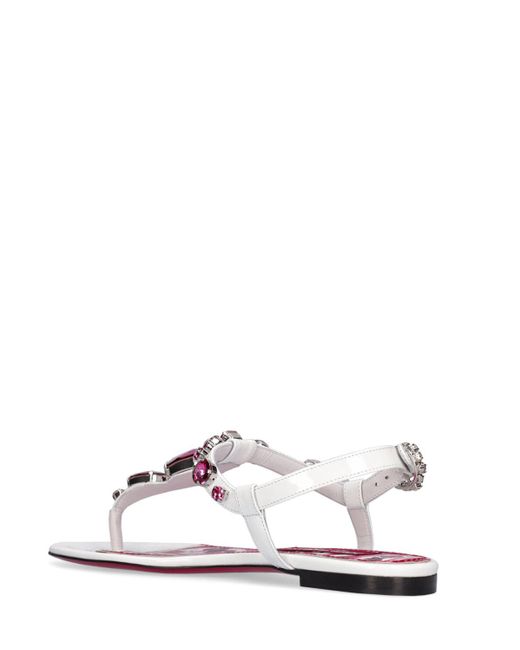 Dolce & Gabbana Pink 10mm Patent Leather Thong Sandals