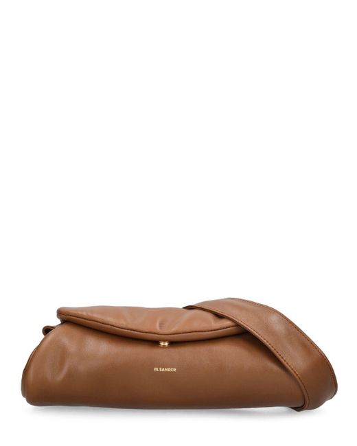 Jil Sander Brown Small Cannolo Padded Leather Bag