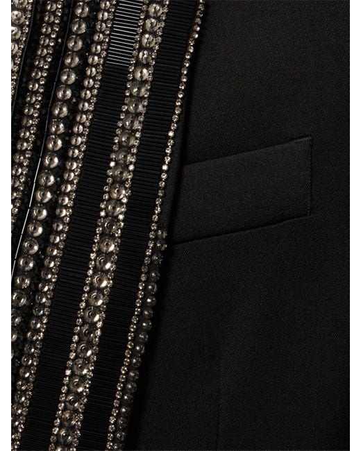 Amiri Black Embellished Shawl Collar Wool Blazer for men