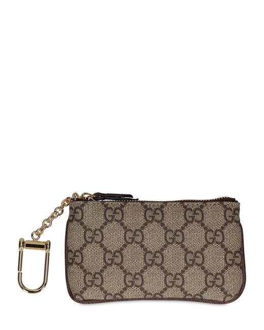 Gucci Gray Ophidia Gg Canvas Key Case