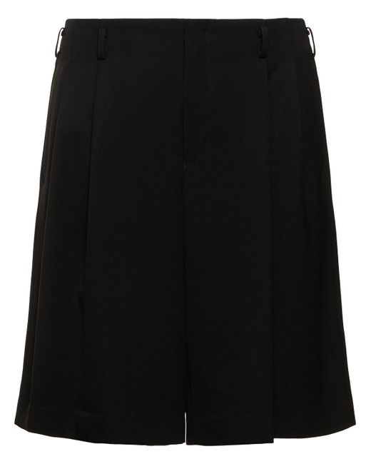 Shorts in lana con pinces di Comme des Garçons in Black da Uomo