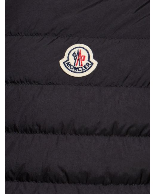 Piumino cardigan in nylon con zip di Moncler in Black da Uomo