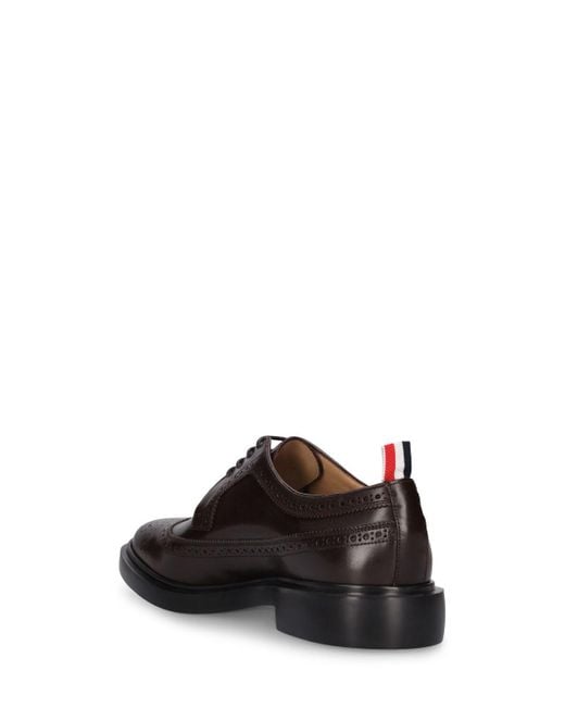 Zapatos de piel con cordones Thom Browne de hombre de color Brown