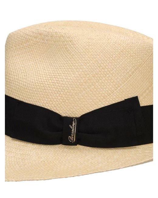 Panama à bord large en paille amedeo Borsalino pour homme en coloris Natural