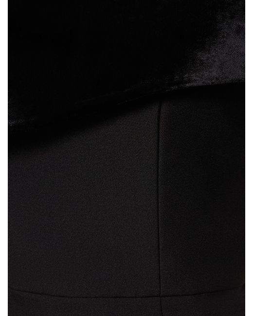Roland Mouret Black Asymmetric Crepe Midi Dress