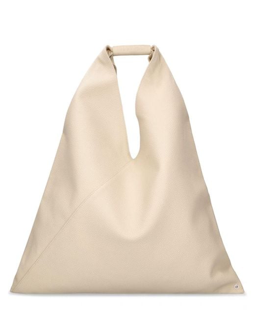 MM6 by Maison Martin Margiela Natural Mini Tote Aus Narbleder "japanese"