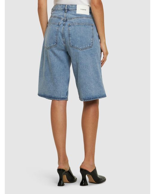 Femme Bermuda Ample En Denim De Coton Bleu Delave Coperni en coloris Bleu Lyst