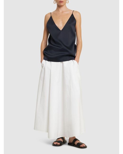 Carven Satin Camisole Top Blue