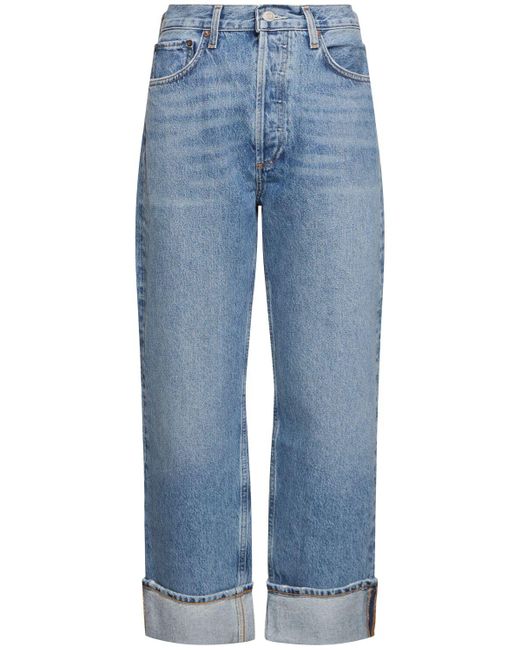 Jeans larghi vita bassa fran di Agolde in Blue