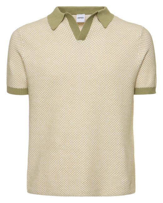 Aspesi Natural Cotton Knit Regular Fit S/s Polo for men