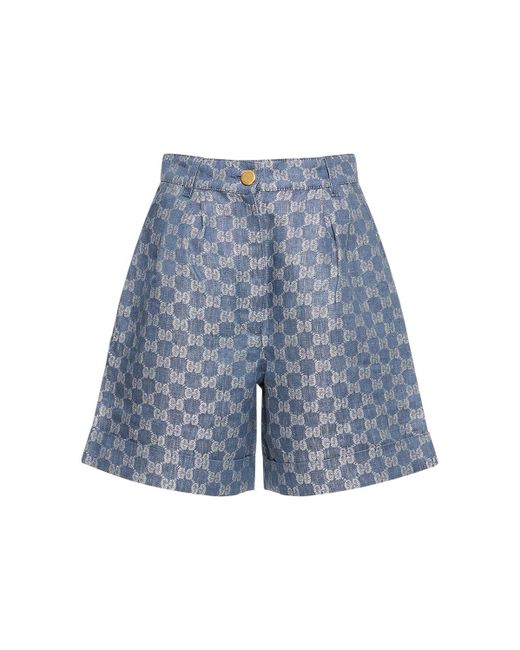 Gucci Blue gg Jacquard Bermuda Shorts