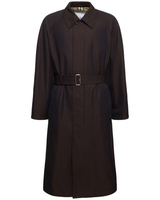 Cappotto monopetto in cotone di Burberry in Black da Uomo