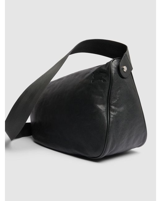 Burberry Black Large Shield Leather Messenger Bag for men