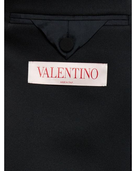 Valentino Black Tailored Wool Tuxedo Jacket for men