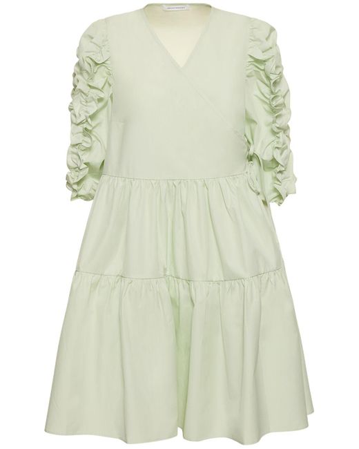 Vestido corto de algodón manga 3/4 CECILIE BAHNSEN de color Green