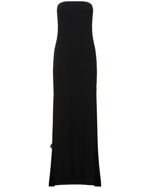 Ann Demeulemeester Black Aura Strapless Jersey Long Dress