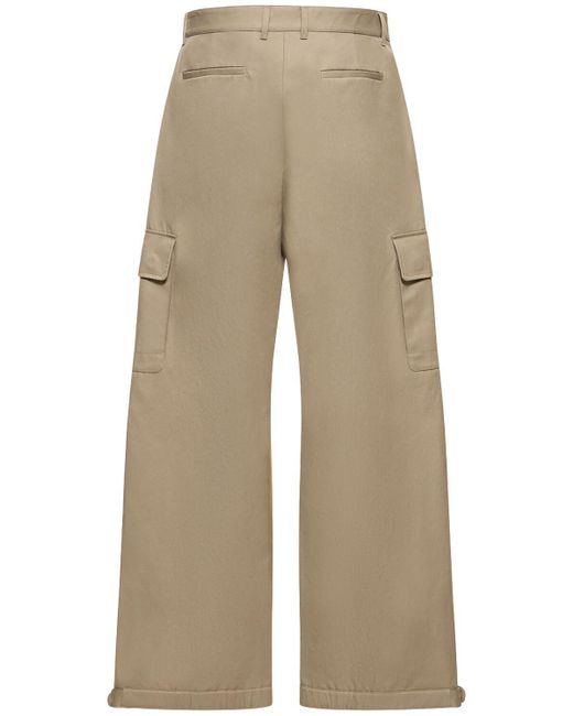 Off-White c/o Virgil Abloh Natural Ow Embroidered Cotton Cargo Pants for men