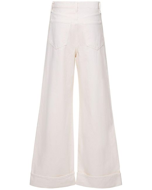 Agolde White Dame High Rise Wide Leg Jeans