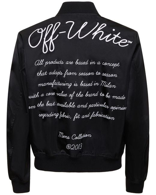 Veste bomber varsity en nylon Off-White c/o Virgil Abloh pour homme en coloris Black
