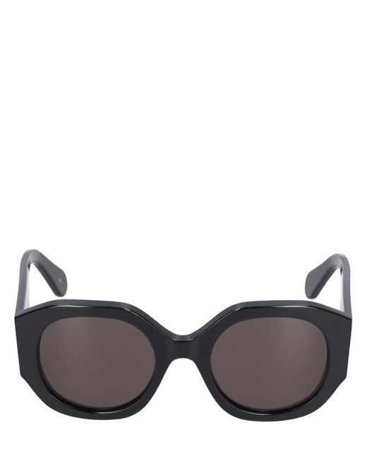 Chloé Black Oversized Logo Round Acetate Sunglasses