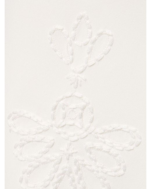 Ermanno Scervino White Minikleid Aus Cady Mit Stickerei