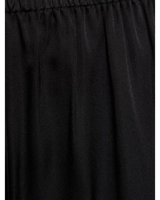Pantalon ample en soie mélangée aden Anine Bing en coloris Black