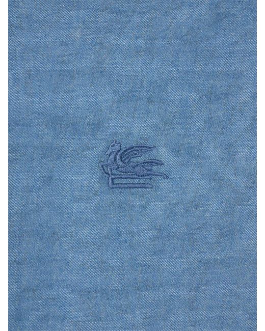メンズ Etro Roma コットンシャツ Blue