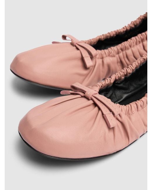 Acne Pink 10mm Hohe Ballerinas Aus Leder