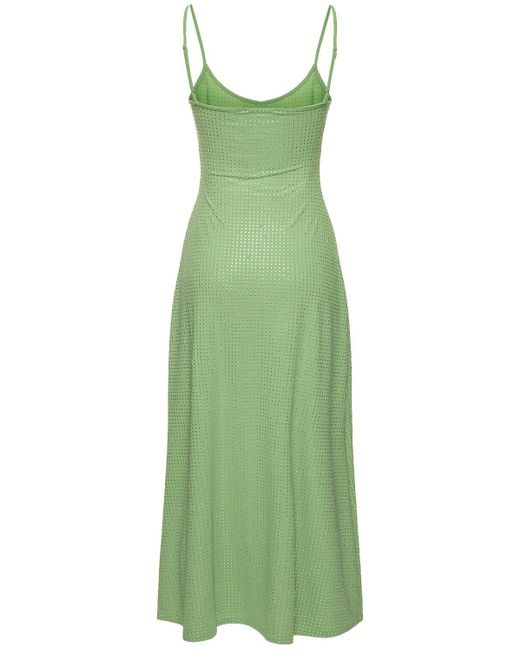 WeWoreWhat Green Embellished Midi Dress W/ Rose