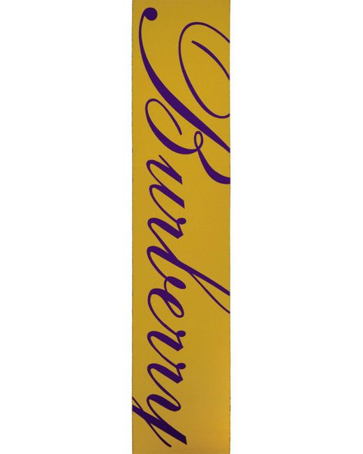 Burberry Yellow Fringed Logo Wool & Silk Scarf