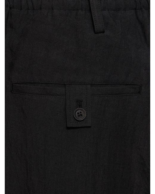 Pantalon en lin à gousset a-asm sarouel Yohji Yamamoto pour homme en coloris Black
