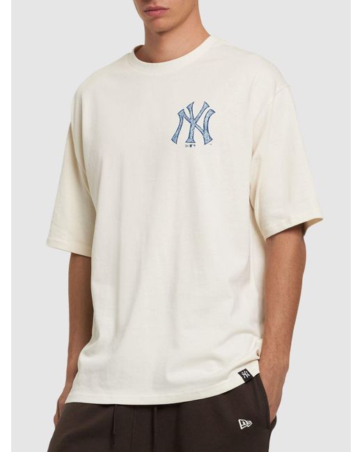 KTZ Natural Ny Yankees Printed T-shirt for men