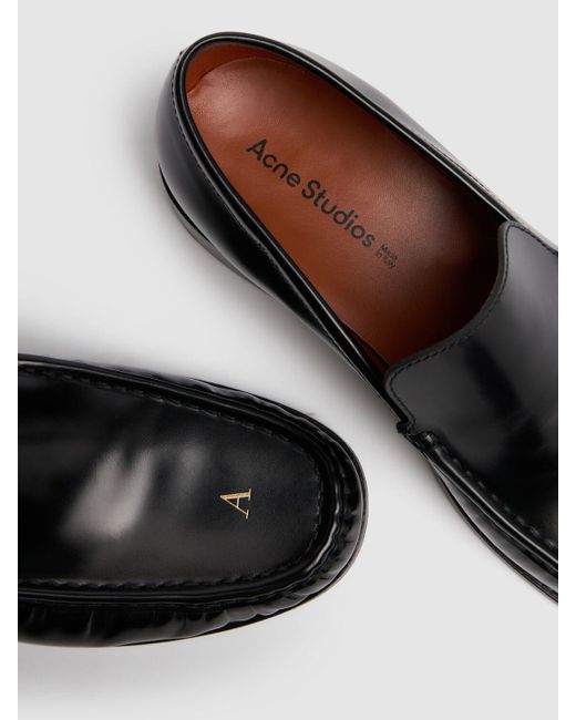 Acne Black Boafer Sport Leather Loafers for men