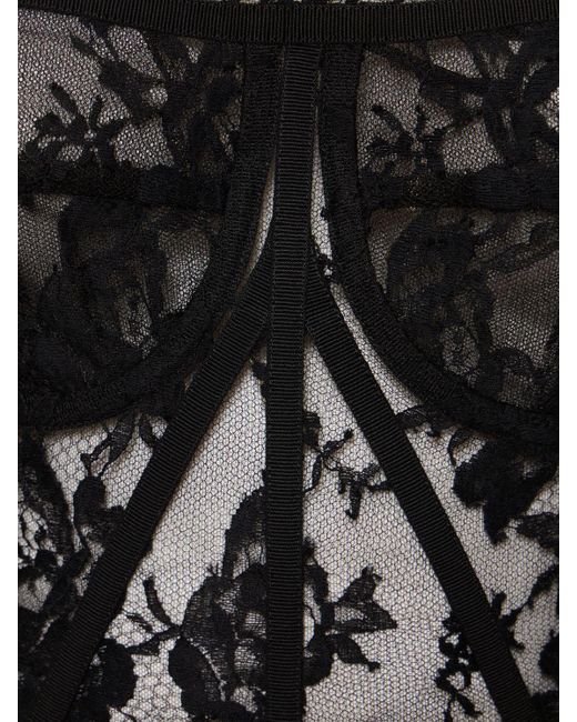 Haut corset en dentelle Dolce & Gabbana en coloris Black