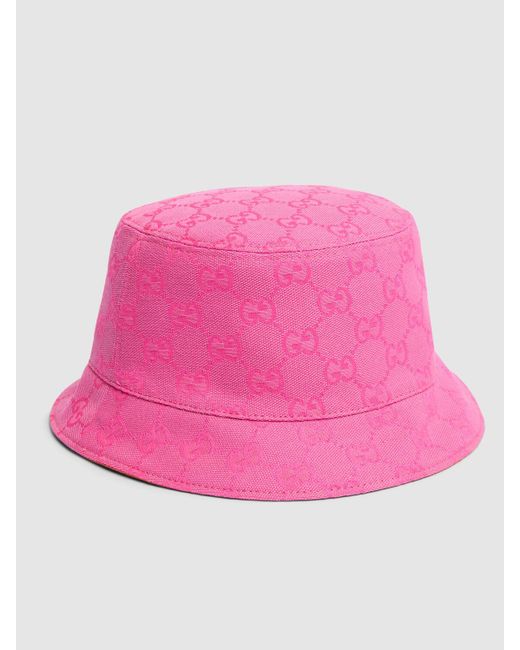 Gucci Pink gg Canvas Bucket Hat