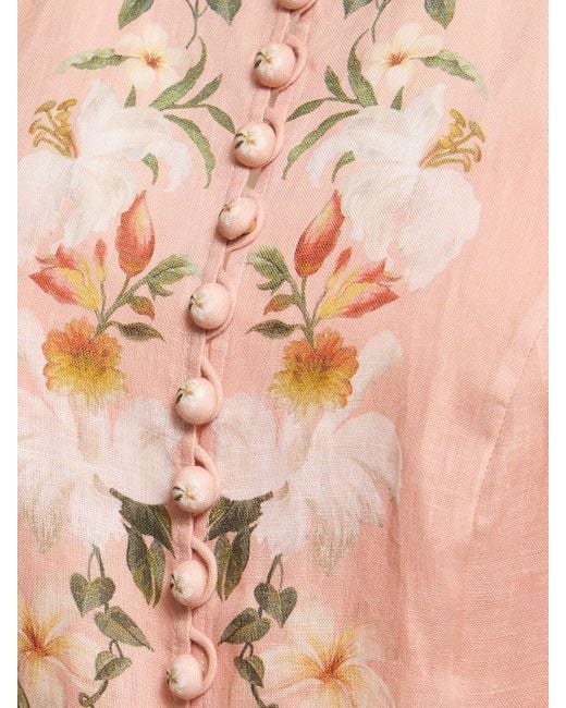 Robe longue en lin imprimé lexi billow Zimmermann en coloris Natural