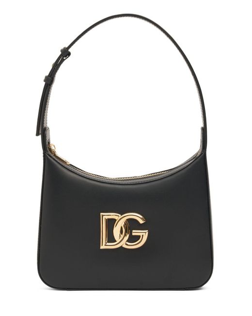 Dolce & Gabbana Black Schultertasche 3.5 Small aus Leder