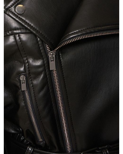 ANDAMANE Black Nova Oversize Faux Leather Jacket