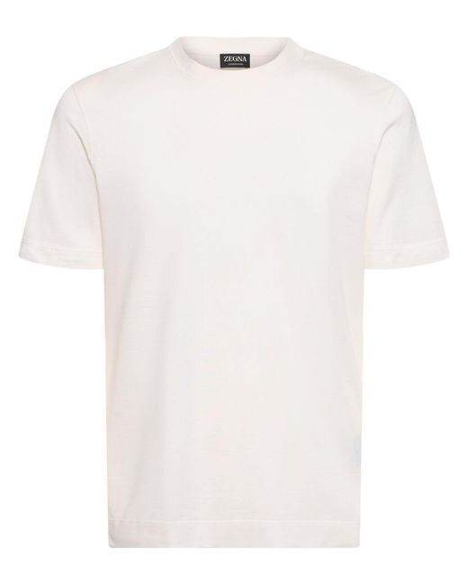 Zegna T-shirt Aus Baumwolle Und Seide "legerissimo" in White für Herren