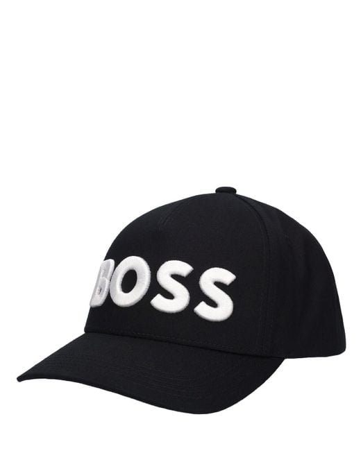 Gorra de algodón Boss de hombre de color Black