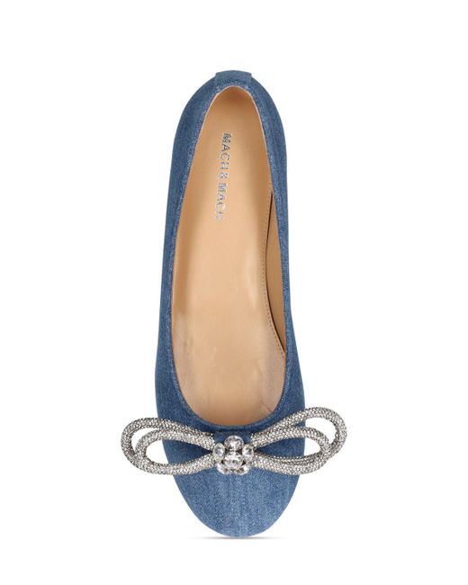 Mach & Mach 10mm Double Bow Flats in Blue Lyst