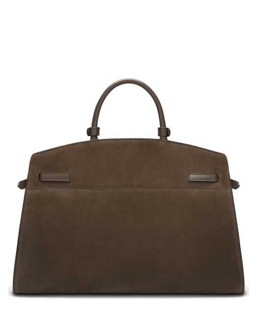 DeMellier London The Hudson Suede Top Handle Bag Brown