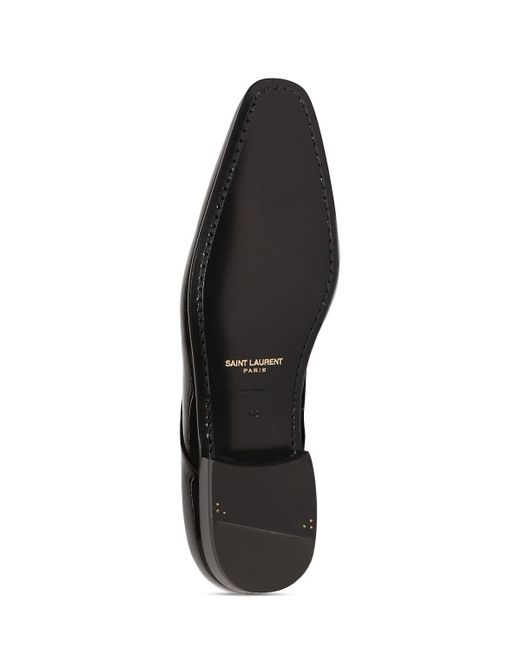 Saint Laurent Black Gabriel 20 Shiny Leather Derby Shoes for men