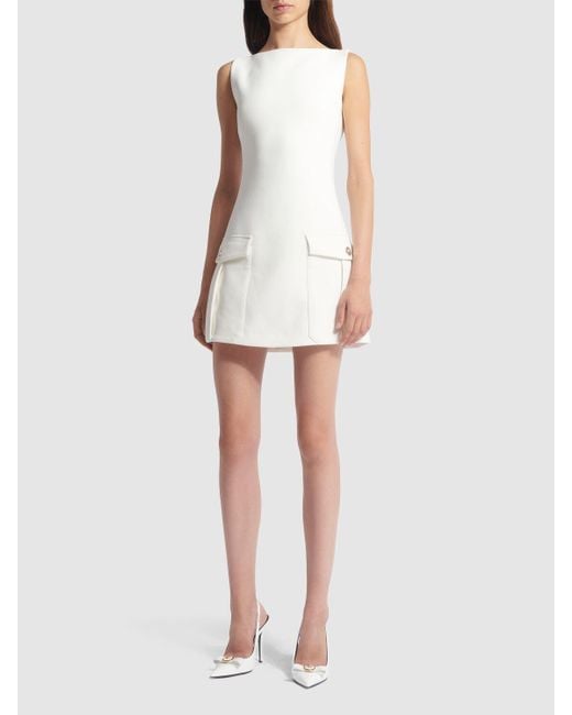 Versace ダブルストレッチビスコースクレープドレス White