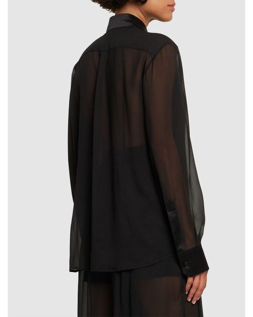 Camisa de chifón de seda transparente Dolce & Gabbana de color Black